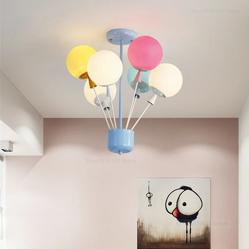 suspension moderne led ballon dessin animé pour enfants - vue 4 sur 9