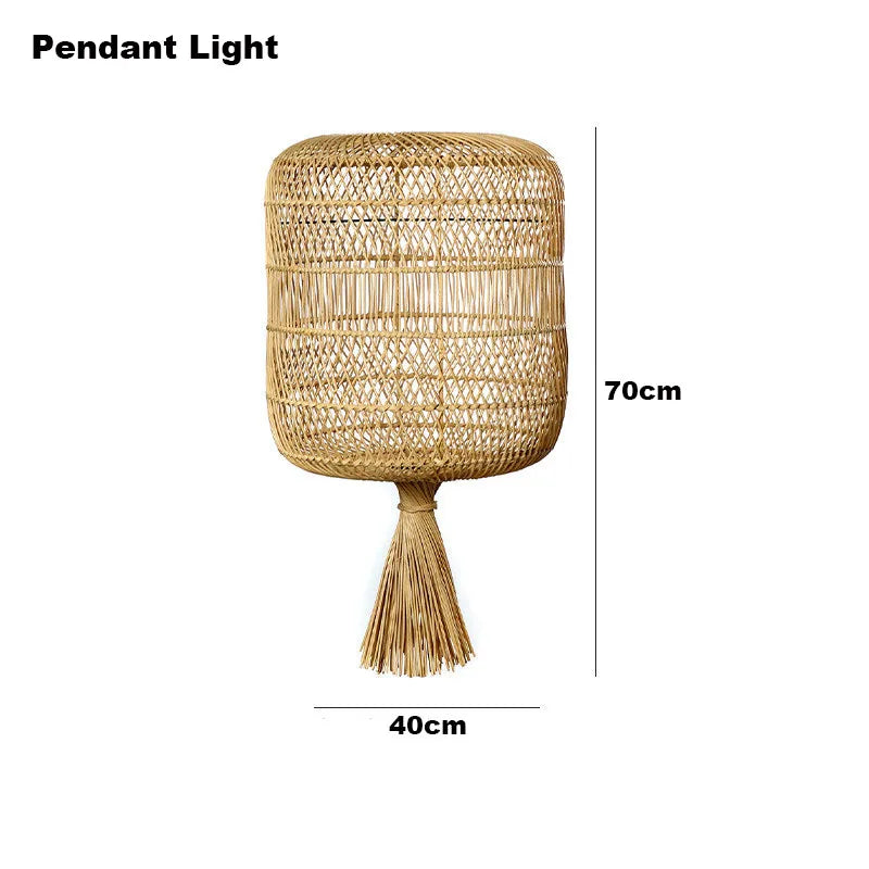 Lampadaire en rotin style Vintage nostalgique Simple - vue 13 sur 16