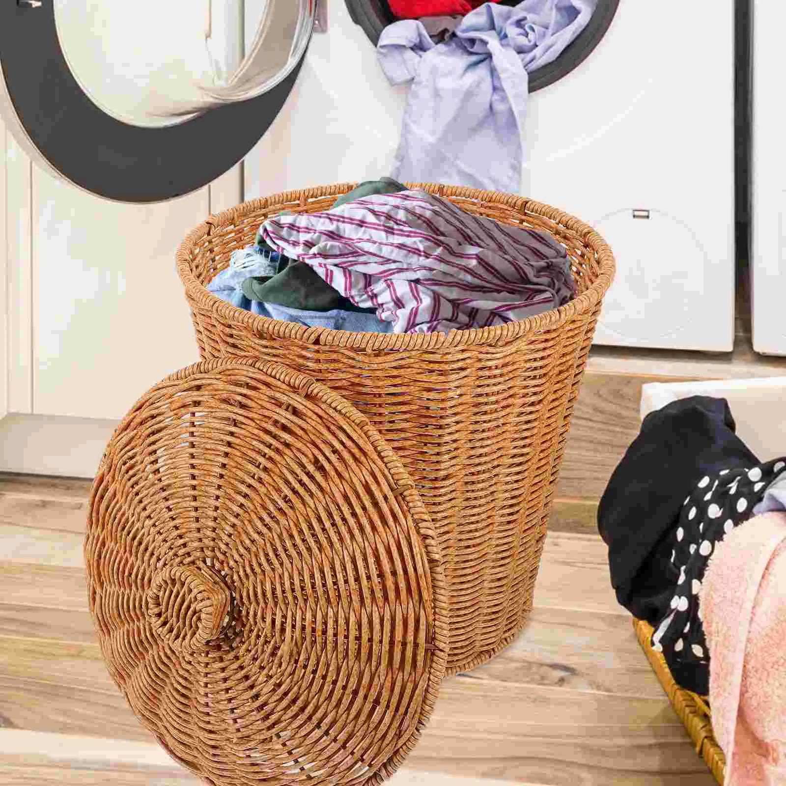 panier de rangement en osier pour vêtements et déchets - vue 7 sur 7