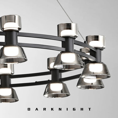 lustre créatif en cuivre et verre design moderne léger - vue 5 sur 12