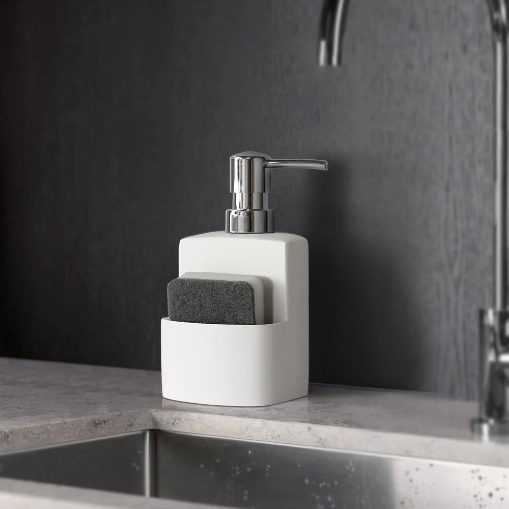 distributeur de savon liquide avec rangement pour accessoires de cuisine - vue 2 sur 14