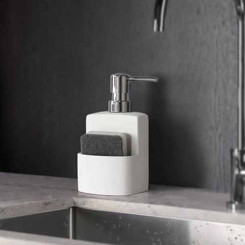 distributeur de savon liquide avec rangement pour accessoires de cuisine - vue 3 sur 14