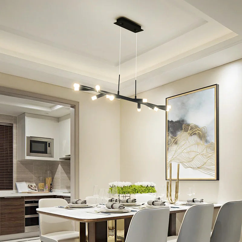 lustre moderne à LED pour décoration intérieure nordique - vue 5 sur 9