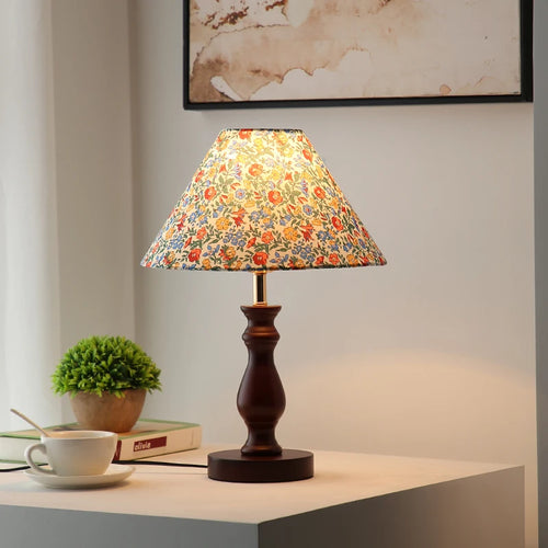 lampe à poser médiévale en bois massif style rétro créatif et chaleureux - vue 2 sur 6