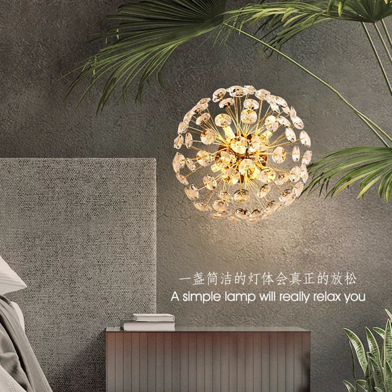 Dandelion Crystal Ceiling Light 2024 New Style Living Room, Bedroom, Study Decoration Light Creative Sun Flower LED Light - vue 4 sur 8
