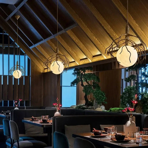 lustre suspendu en forme de branche d'arbre à led décor rétro - vue 3 sur 12