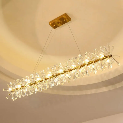 lustre en cristal moderne avec anneaux suspendus led de luxe - vue 10 sur 16