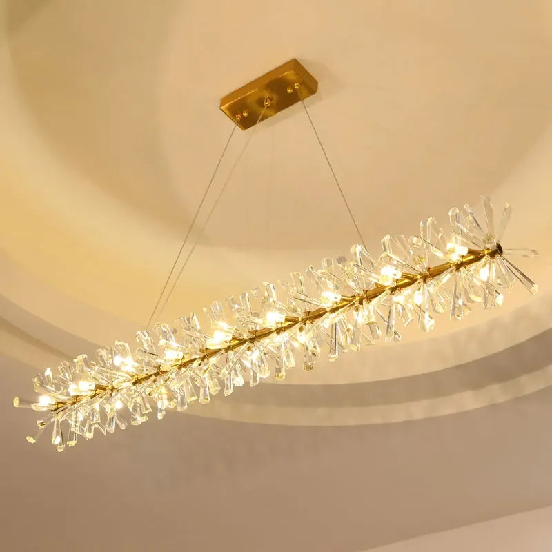 lustre en cristal moderne avec anneaux suspendus led de luxe - vue 10 sur 16