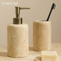 porte-brosse à dents en travertin luxe pour salle de bain
