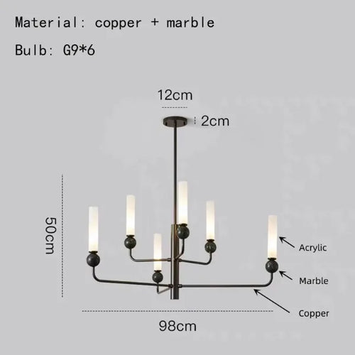 suspension en marbre et cuivre pour éclairage intérieur moderne - vue 17 sur 16