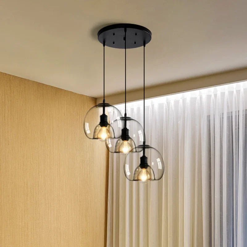 Suspension boule en verre design moderne décoratif intérieur - vue 3 sur 12