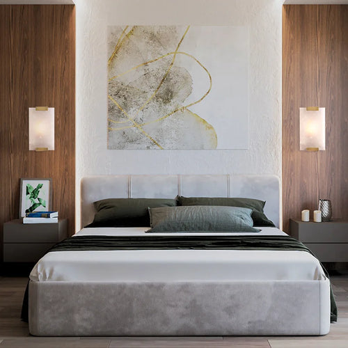 applique murale led en marbre et cuivre pour intérieur moderne - vue 4 sur 16