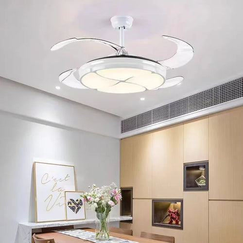 plafonnier moderne silencieux avec lumière intégrée et ventilateur - vue 5 sur 12