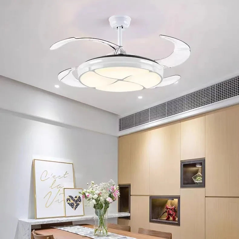 plafonnier moderne silencieux avec lumière et ventilateur intégré - vue 4 sur 12