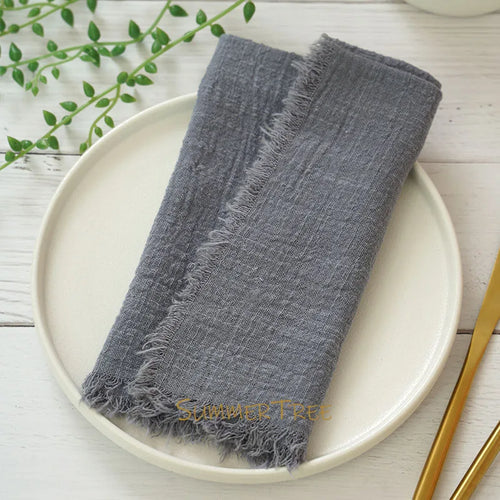 Serviette de table gaze coton lot 12 rustique
