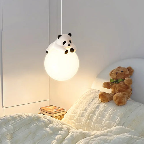 Résine Panda lampes suspendues chambre d'enfants suspension chambre chevet lustre pour bébé enfants crèche école Panda lumière - vue 2 sur 7