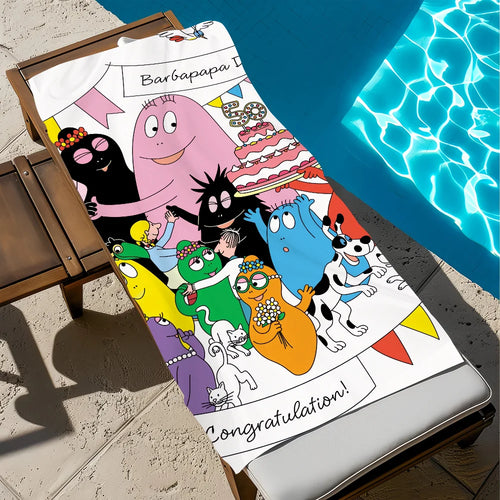 Serviette de plage barbapapa dessin animé séchage rapide