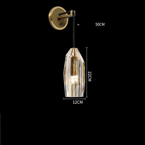 applique murale design gouttelette d'eau cristal led cuivre nordique - vue 15 sur 20
