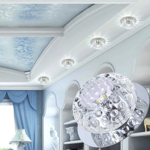 plafonnier en cristal à led pour décoration moderne - vue 4 sur 9