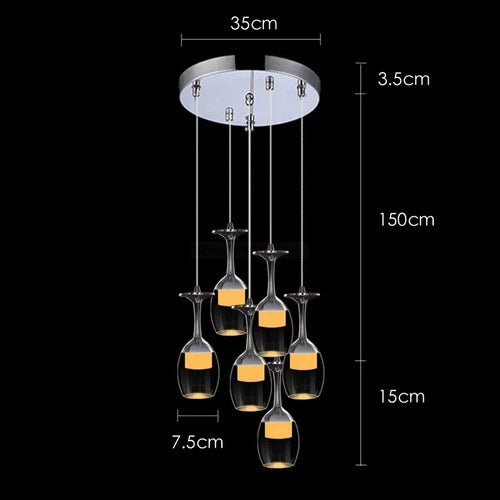 suspension modernes en verre de vin pour bar café - vue 11 sur 16
