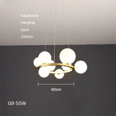 lustre en verre design moderne avec bulles pour intérieur élégant - vue 17 sur 18