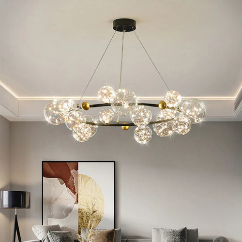 lustre led ciel étoilé nordique boule de verre intensité variable - vue 4 sur 14