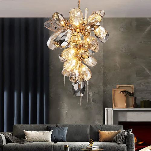 Lustre en verre post-modernes led de luxe - vue 3 sur 14