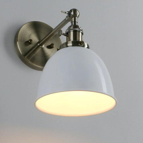 Iron wall lamp, Edison antique wall lamp, semi-circular corridor, staircase, living room, bedroom LED light, black and white