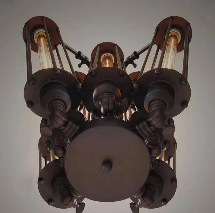 lustre moderne suspension grandes lampes créatives noir - vue 6 sur 6