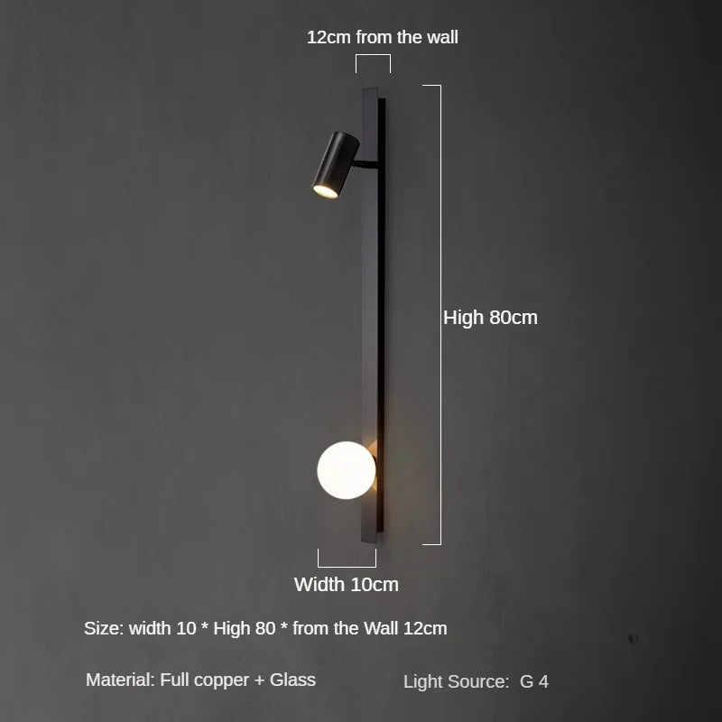 applique murale en cuivre avec bande led minimaliste luxe - vue 7 sur 8