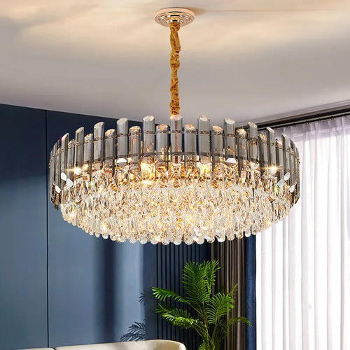 lustre de luxe moderne en cristal transparent pour décoration intérieure - vue 2 sur 18
