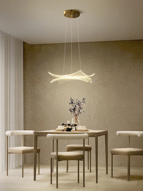 lustre en acrylique luxe créatif avec éclairage led décoratif - vue 5 sur 8