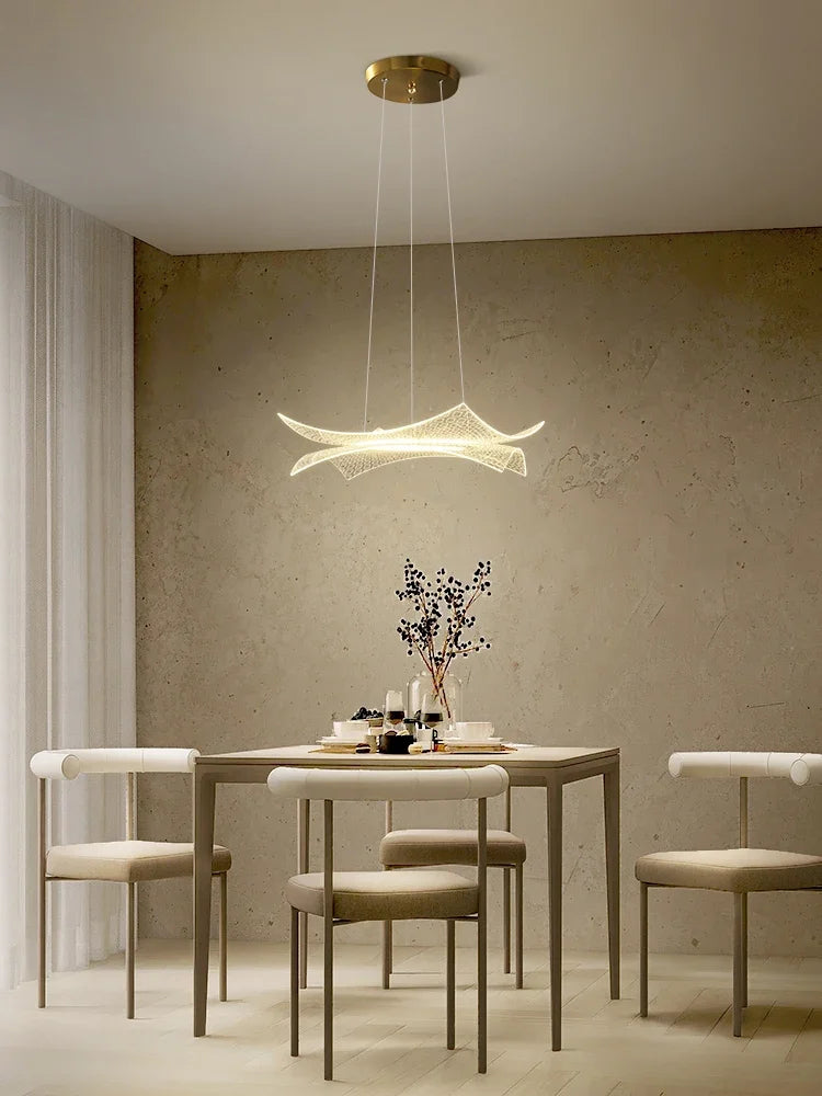 lustre en acrylique luxe créatif avec éclairage led décoratif - vue 4 sur 8