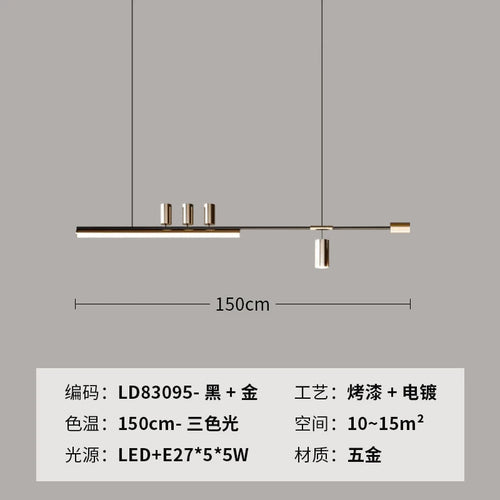 lustre minimaliste en métal pour éclairage moderne chic - vue 11 sur 11