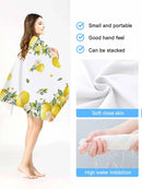 Serviette de plage microfibre citron motif floral été