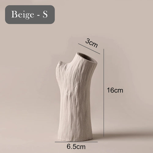 vase en forme de tronc d'arbre en céramique décorative pour fleurs - vue 9 sur 11