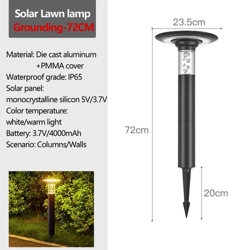 lampe solaire de jardin étanche led pour extérieur - vue 12 sur 12