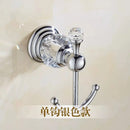crochet en cristal et acier inoxydable pour salle de bain