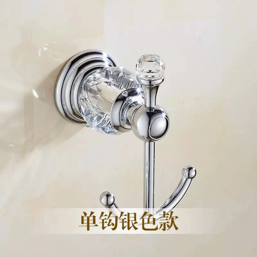 crochet en cristal et acier inoxydable pour salle de bain - vue 7 sur 6