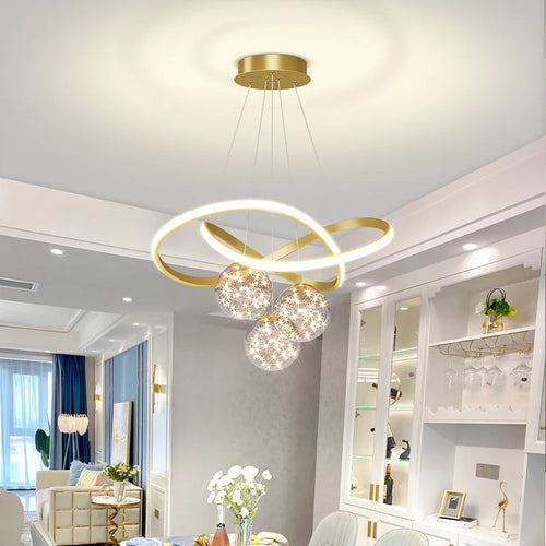 lustre moderne suspendu pour éclairage intérieur design élégant - vue 4 sur 12