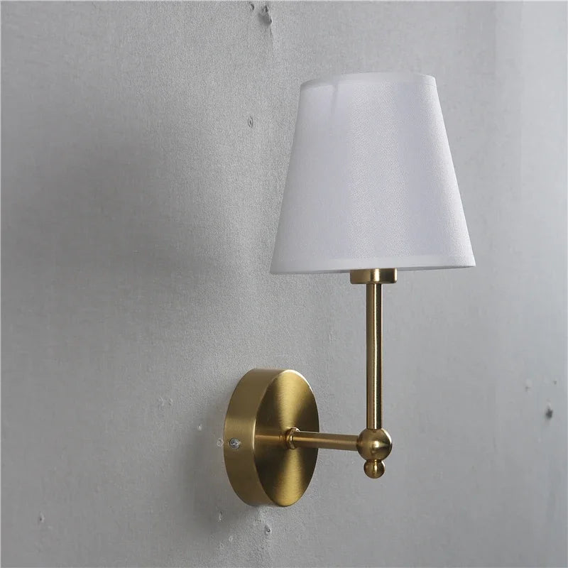 applique murale led rétro américaines couvertes de lin luxueuses - vue 6 sur 8