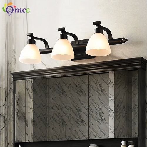 OMEE applique murale LED moderne AC90-260V applique murale salle de bains Vintage miroir lumières luminaire applique noir Bronze éclairage - vue 2 sur 12