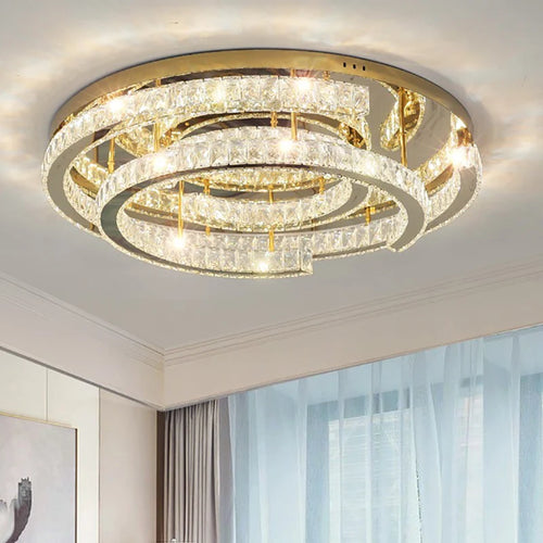 plafonnier led moderne en cristal design réglable - vue 5 sur 10