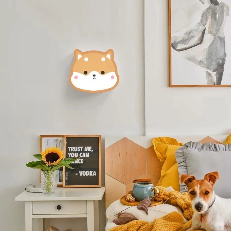 applique murale créative shiba inu dinosaure pour enfants - vue 2 sur 8
