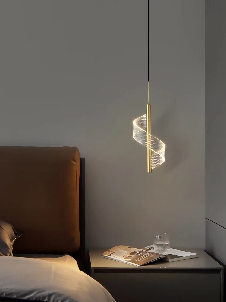 suspension cuivre minimaliste moderne luxe - vue 3 sur 10