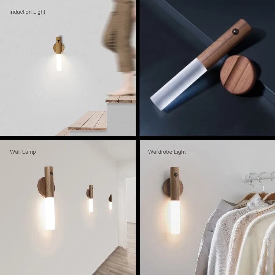 lampe led usb rechargeable bois sans fil - vue 3 sur 10