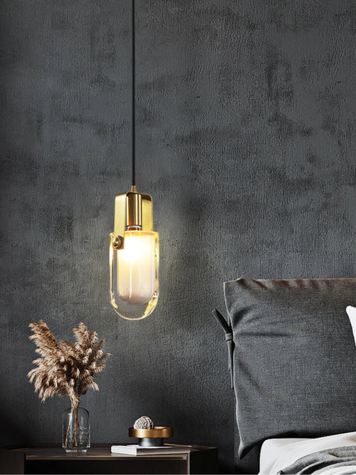 lustre en cristal cuivre design nordique pour intérieur moderne - vue 3 sur 7