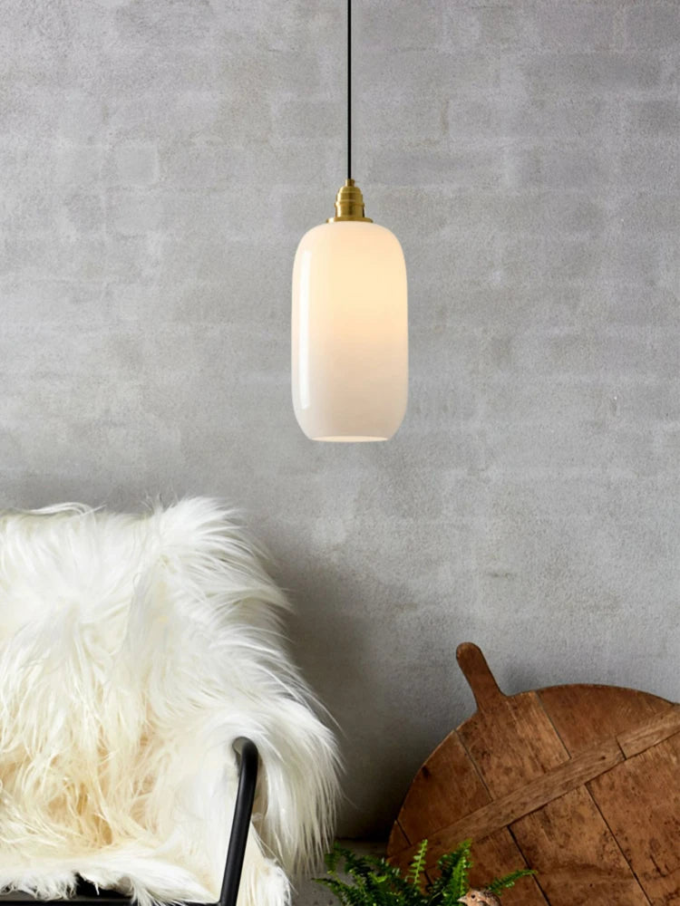 lustre en verre blanc pour une ambiance artistique élégante - vue 3 sur 7