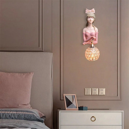 applique murale led moderne en résine pour belle fille - vue 3 sur 7