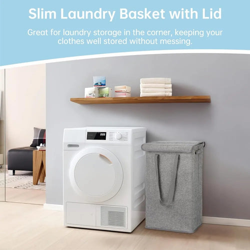 panier à linge pliable avec couvercle pour rangement pratique - vue 3 sur 9